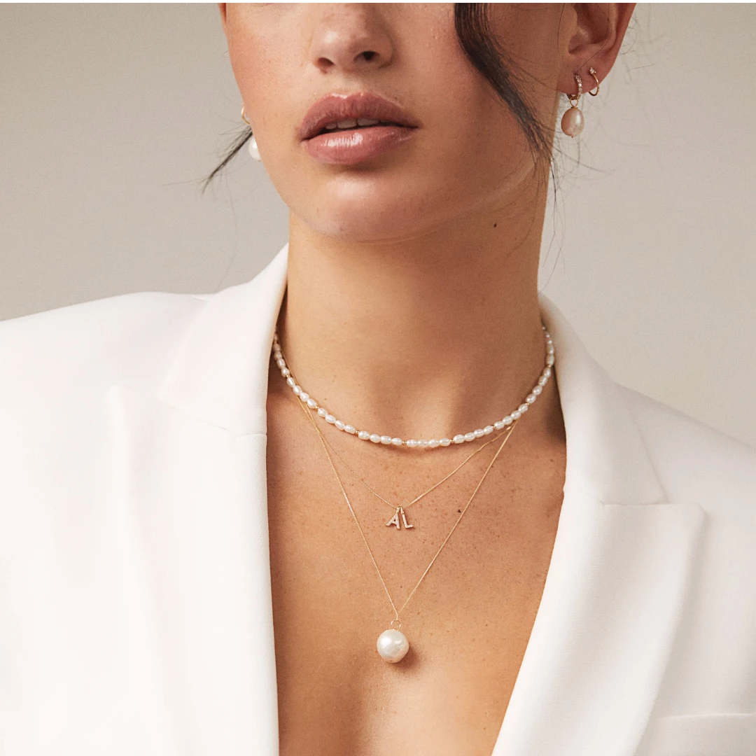 Silver Extra Large Baroque Pearl Necklace - Image 3