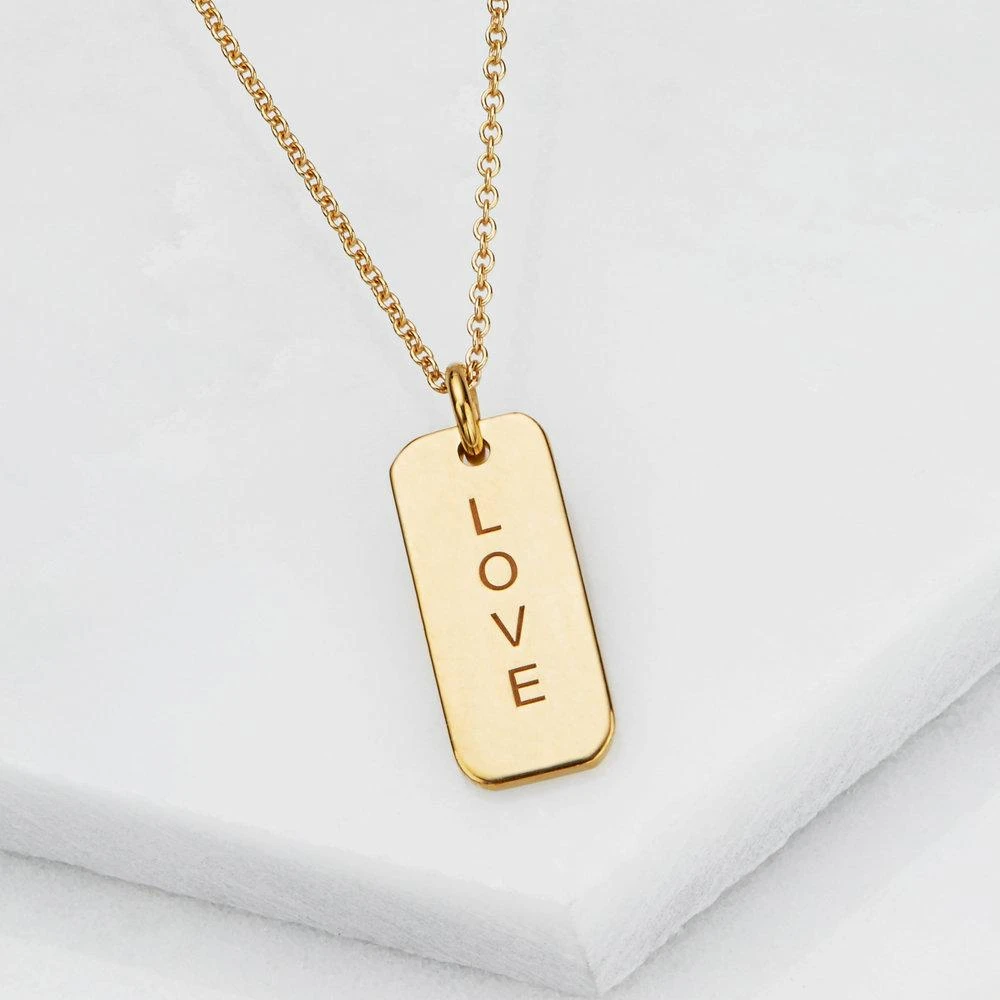 Rose Gold Personalised Tag Necklace - Image 3