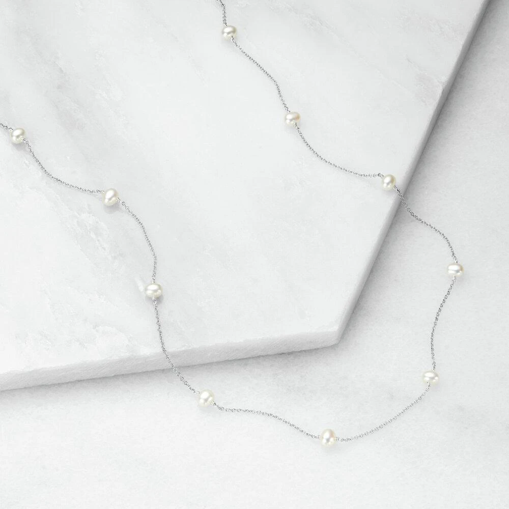 White Gold Ten Pearl Choker - Image 8
