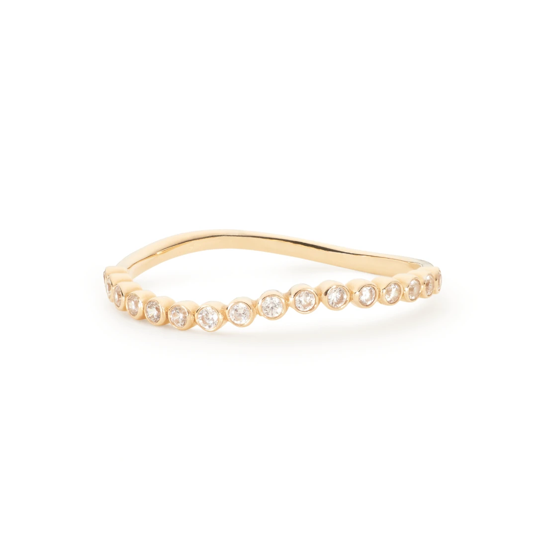 Gold Wave Diamond Style Ring - Image 5