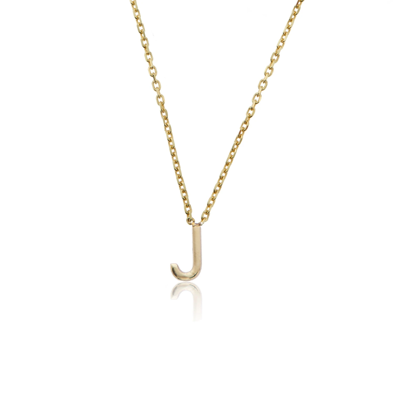 Solid Gold Miniature Initial Letter Necklace - Image 14