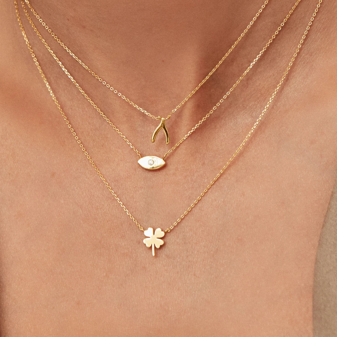 Gold Evil Eye Necklace - Image 3