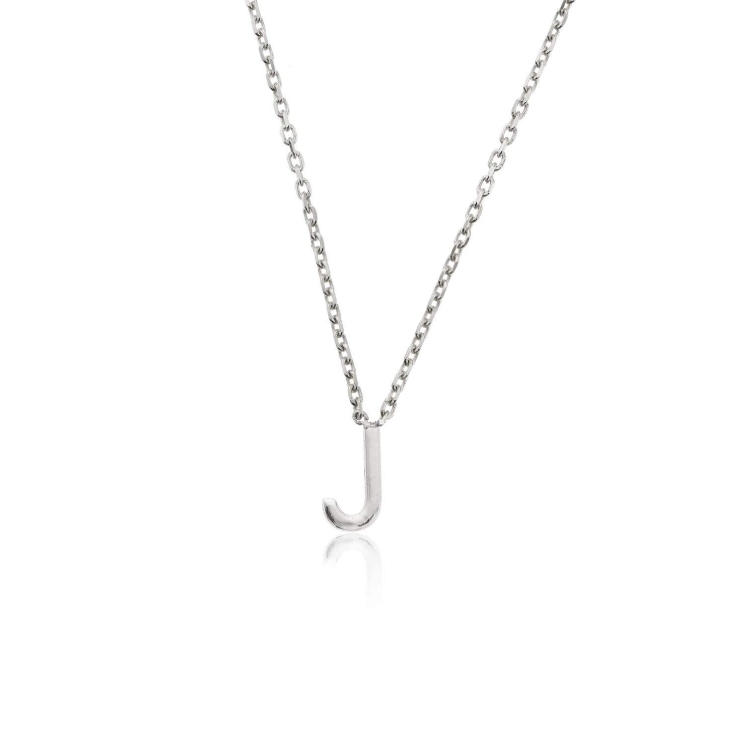 Solid White Gold Miniature Initial Letter Necklace - Image 16