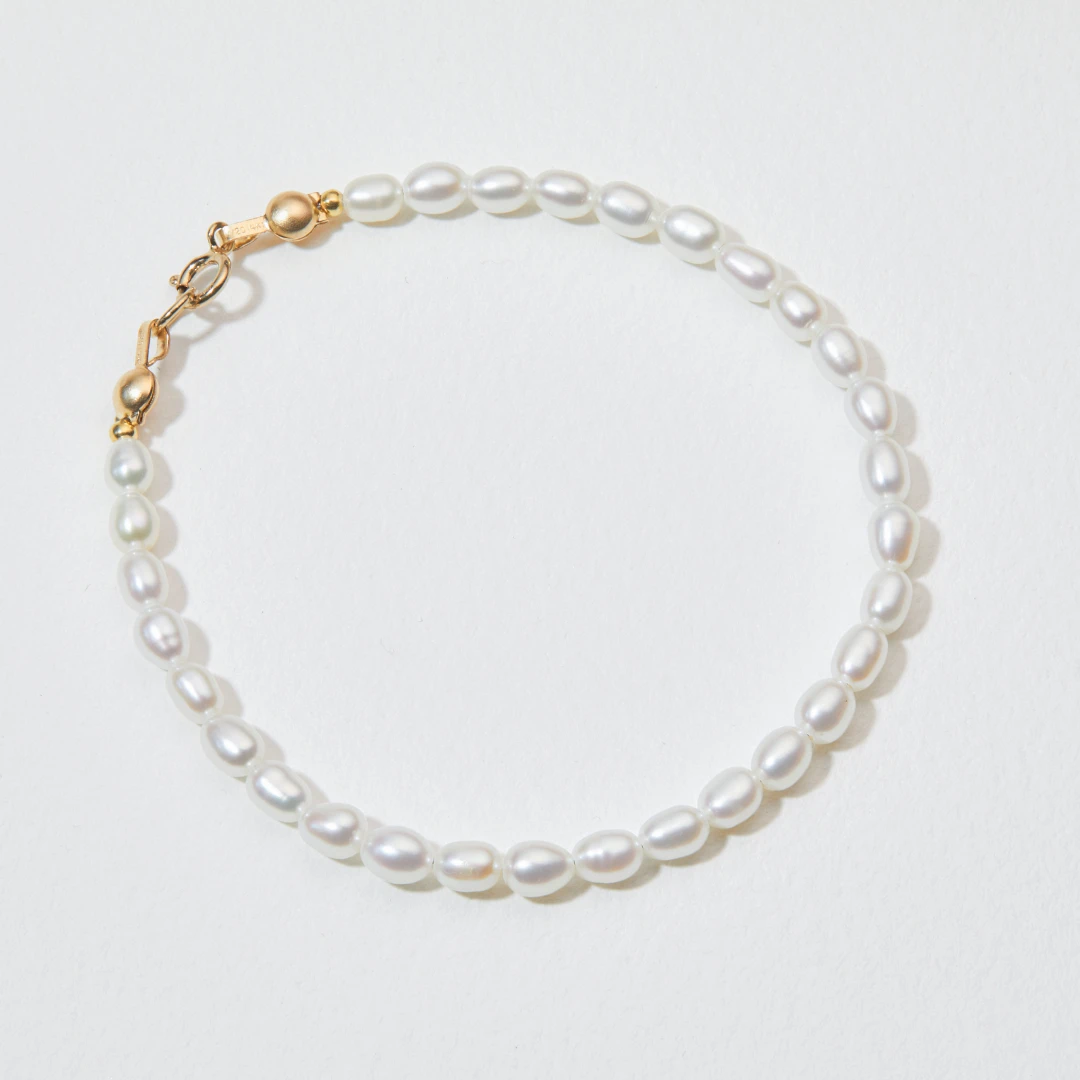 Gold Seed Pearl Bracelet - Image 3