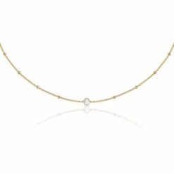 Gold Satellite Single Pearl Choker