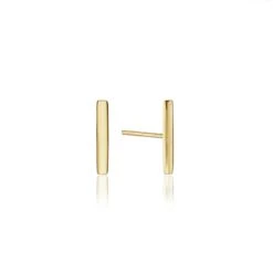 Gold Plain Bar Stud Earrings