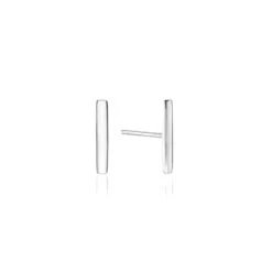 Silver Plain Bar Stud Earrings