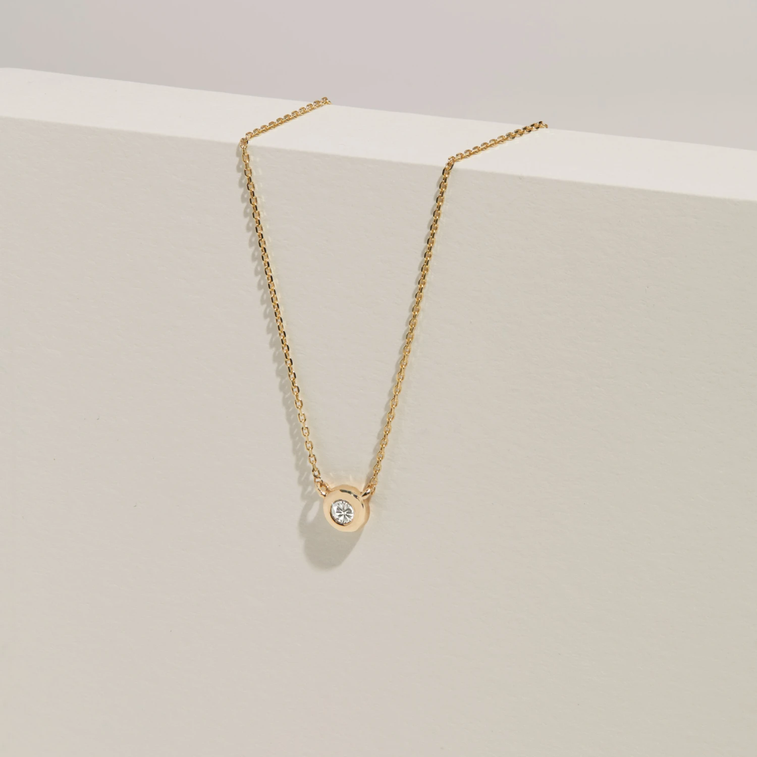 Solid Gold Floating Diamond Necklace - Image 5