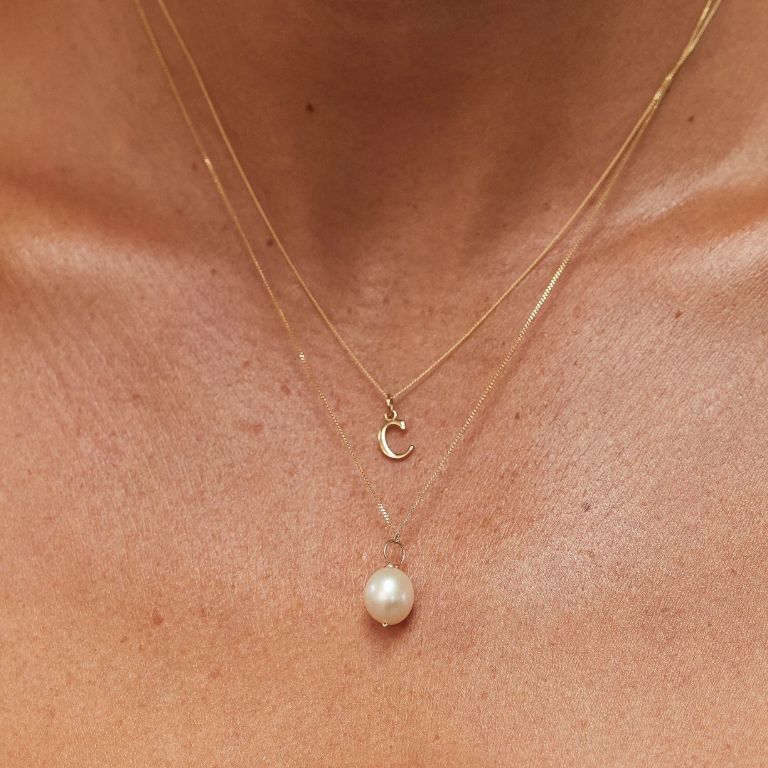 White Gold Large Single Pearl Necklace - Image 9