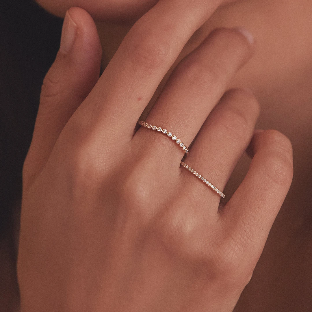 Gold Wave Diamond Style Ring - Image 2