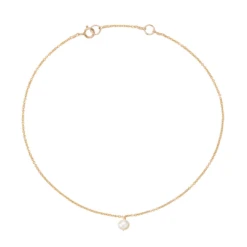 Gold Single Pearl Drop Anklet