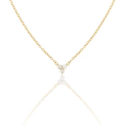 Solid Gold Floating Diamond Cluster Necklace