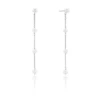 Silver Four Pearl Drop Earrings