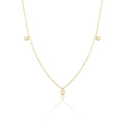 Solid Gold Diamond Drop Necklace
