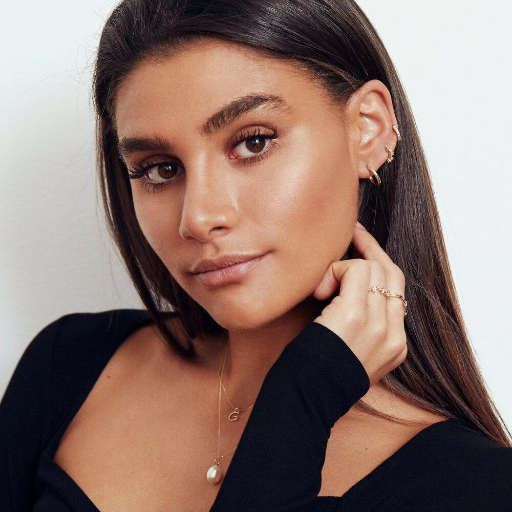 Solid White Gold Initial Letter Necklace - Image 9