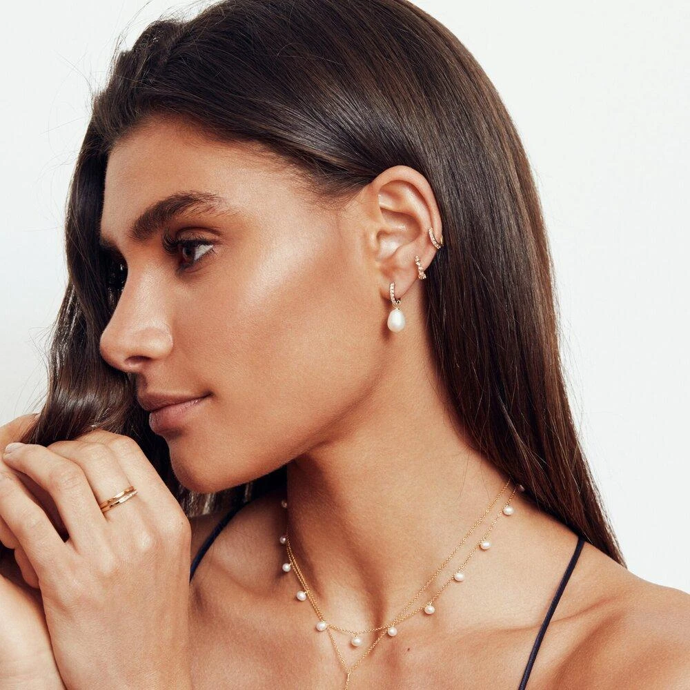 White Gold Pearl Drop Choker - Image 10