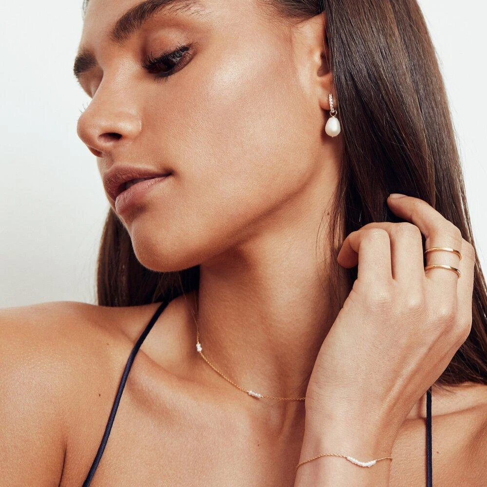 Rose Gold Small Pearl Cluster Bracelet - Image 4