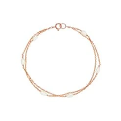 Rose Gold Layered Seed Pearl Bracelet