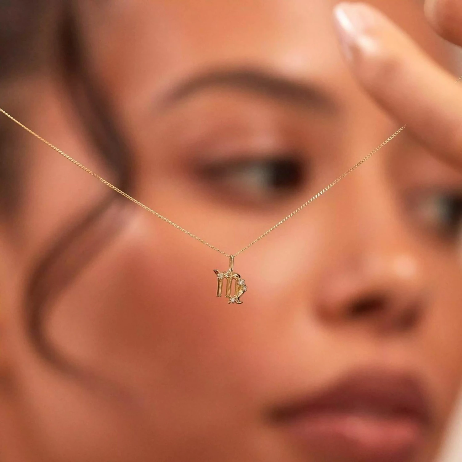 Solid White Gold Genuine Diamond Zodiac Necklace - Image 6