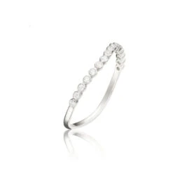 Silver Wave Diamond Style Ring
