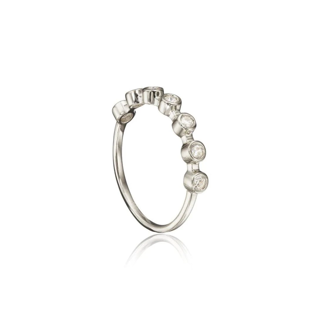 Silver Diamond Style Round Eternity Ring