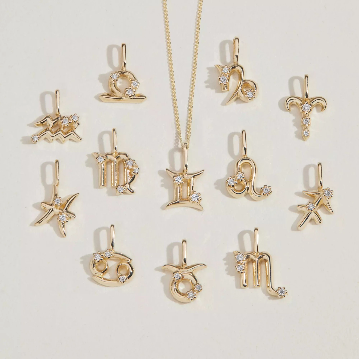 Solid White Gold Genuine Diamond Individual Zodiac Charm - Image 4