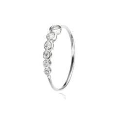 Silver Graduated Diamond Style Stacking Ring