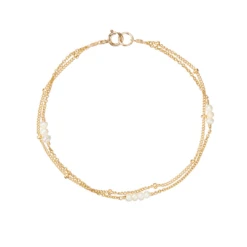Gold Layered Satellite Mini Pearl Bracelet