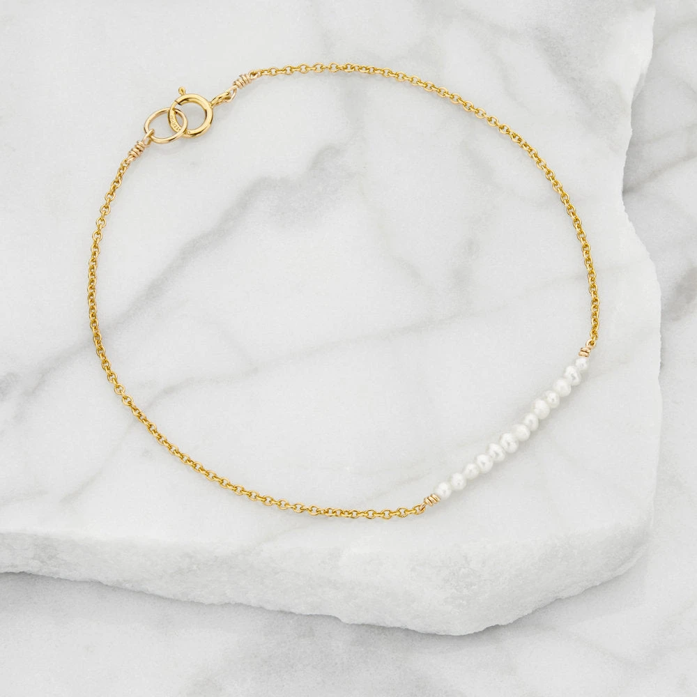 Gold Small Pearl Cluster Bracelet - Image 5