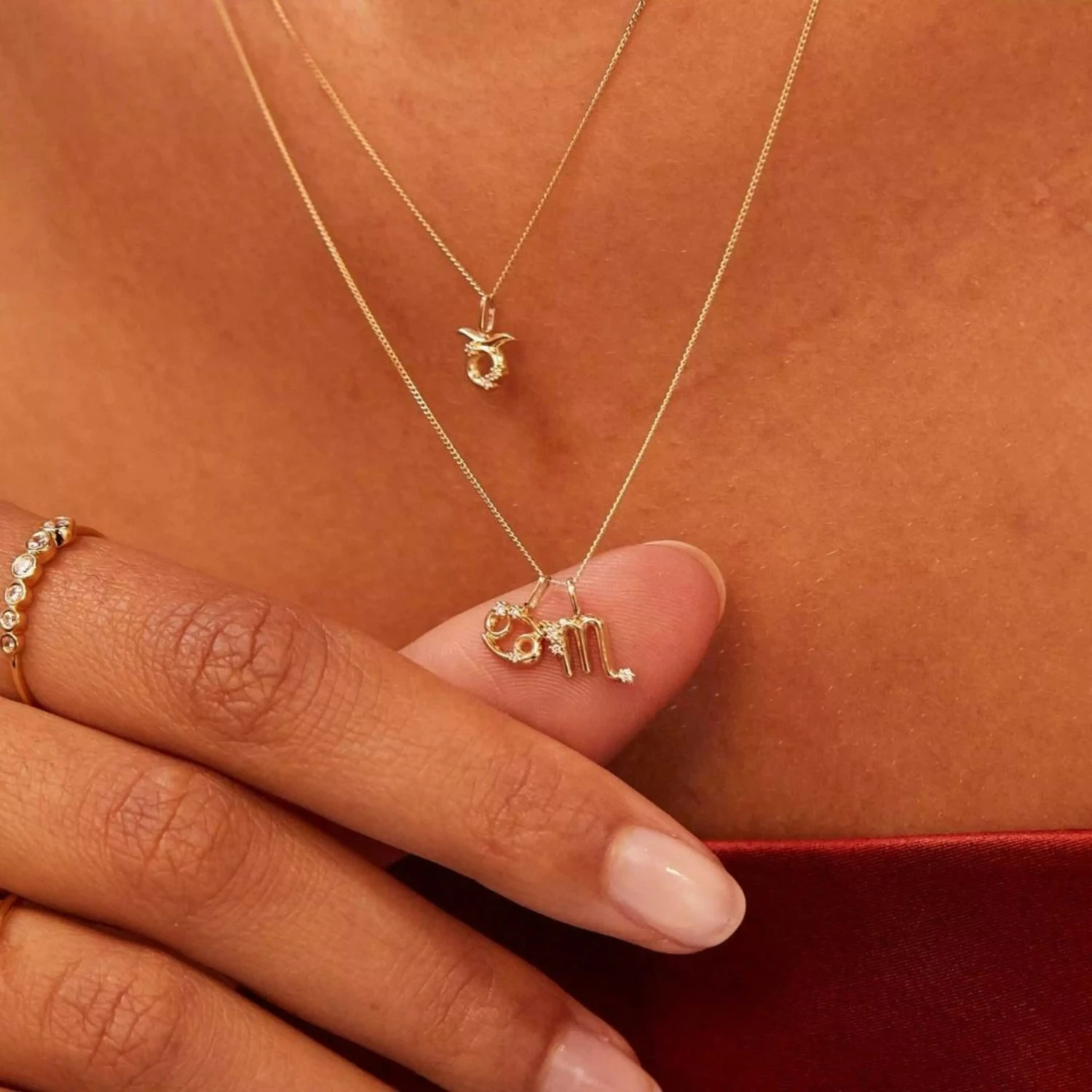 Solid White Gold Genuine Diamond Zodiac Necklace - Image 7