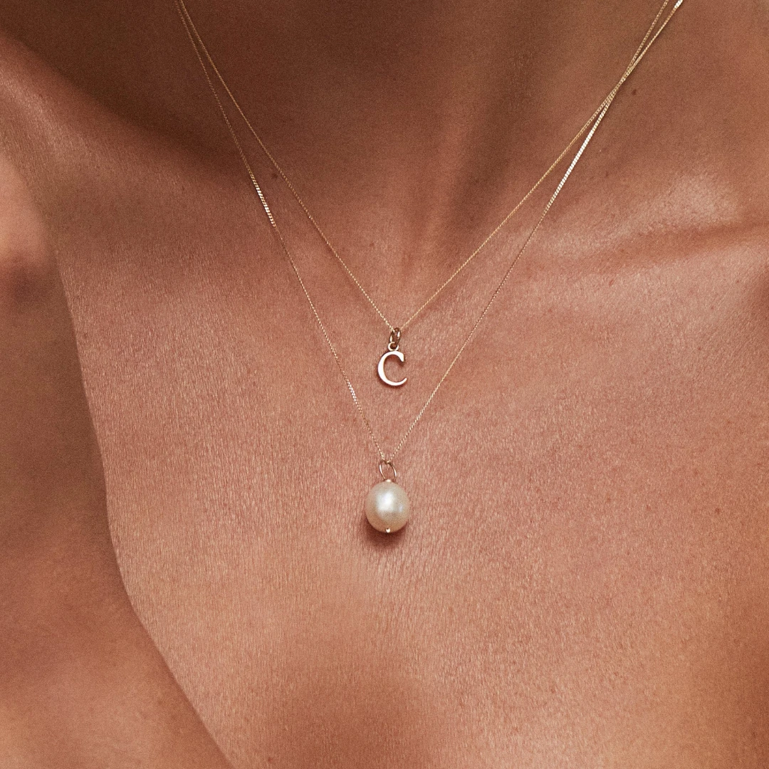 Silver Curve Initial Letter Necklace - Image 10