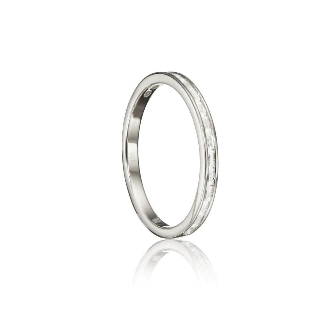 Silver Diamond Style Baguette Eternity Ring