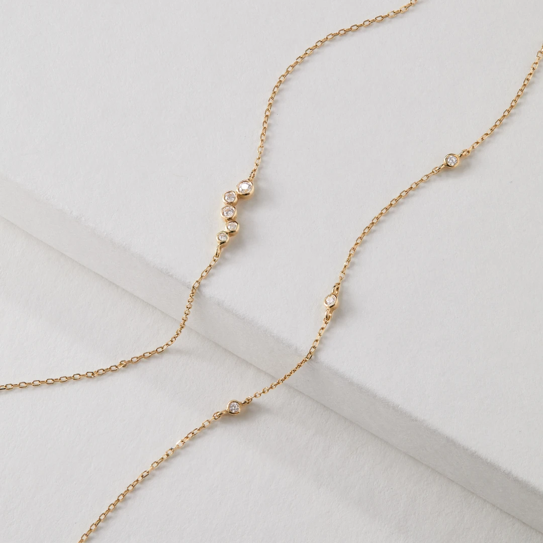 Gold Diamond Style Wave Bracelet - Image 4