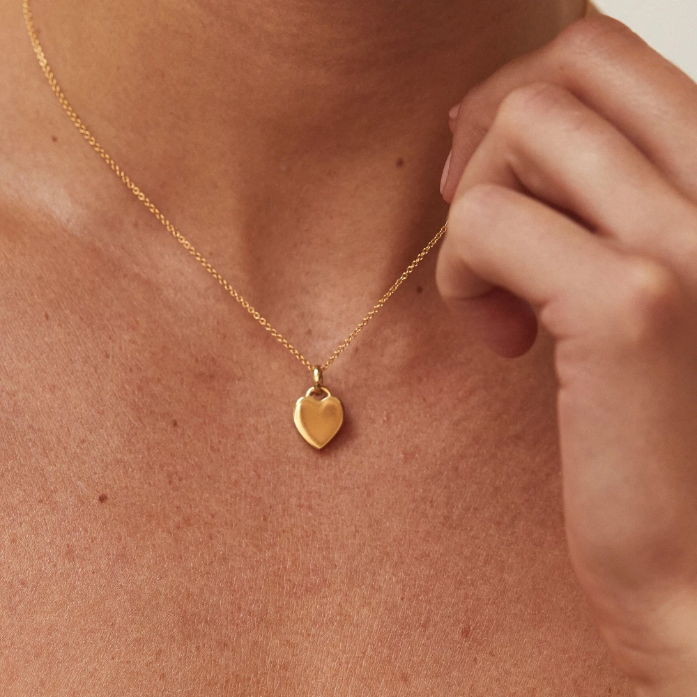 Silver Heart Padlock Pendant Necklace - Image 4