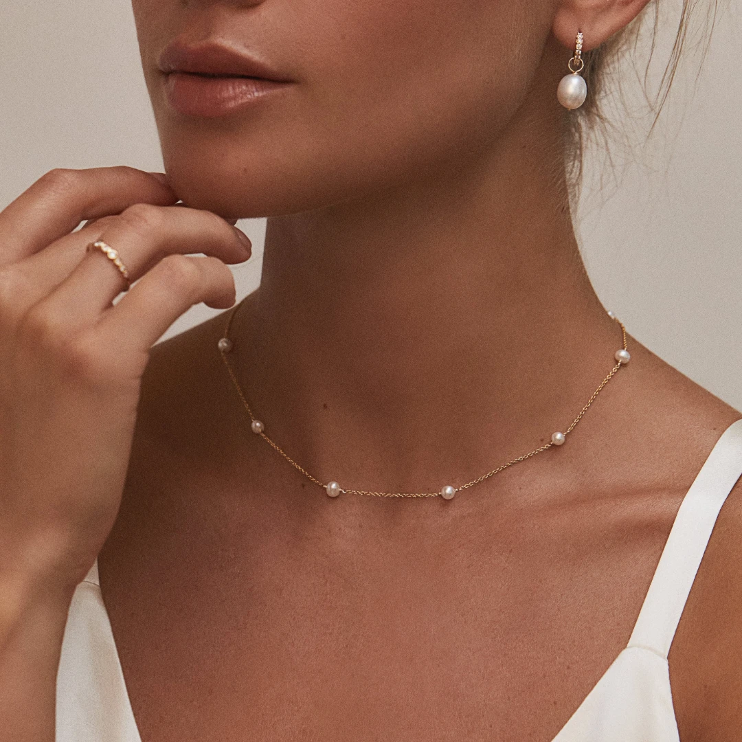Rose Gold Ten Pearl Choker - Image 7