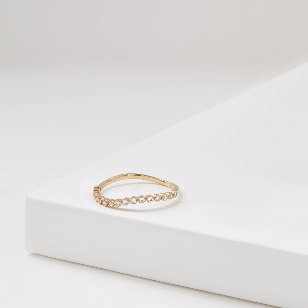 Gold Wave Diamond Style Ring - Image 4