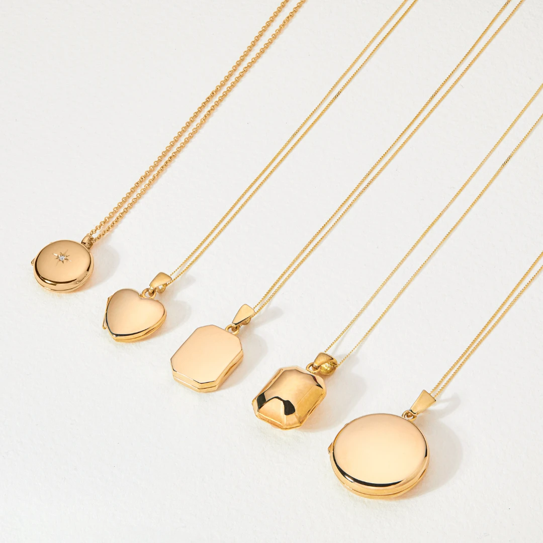 Solid Gold Large Round Locket Necklace - Image 4