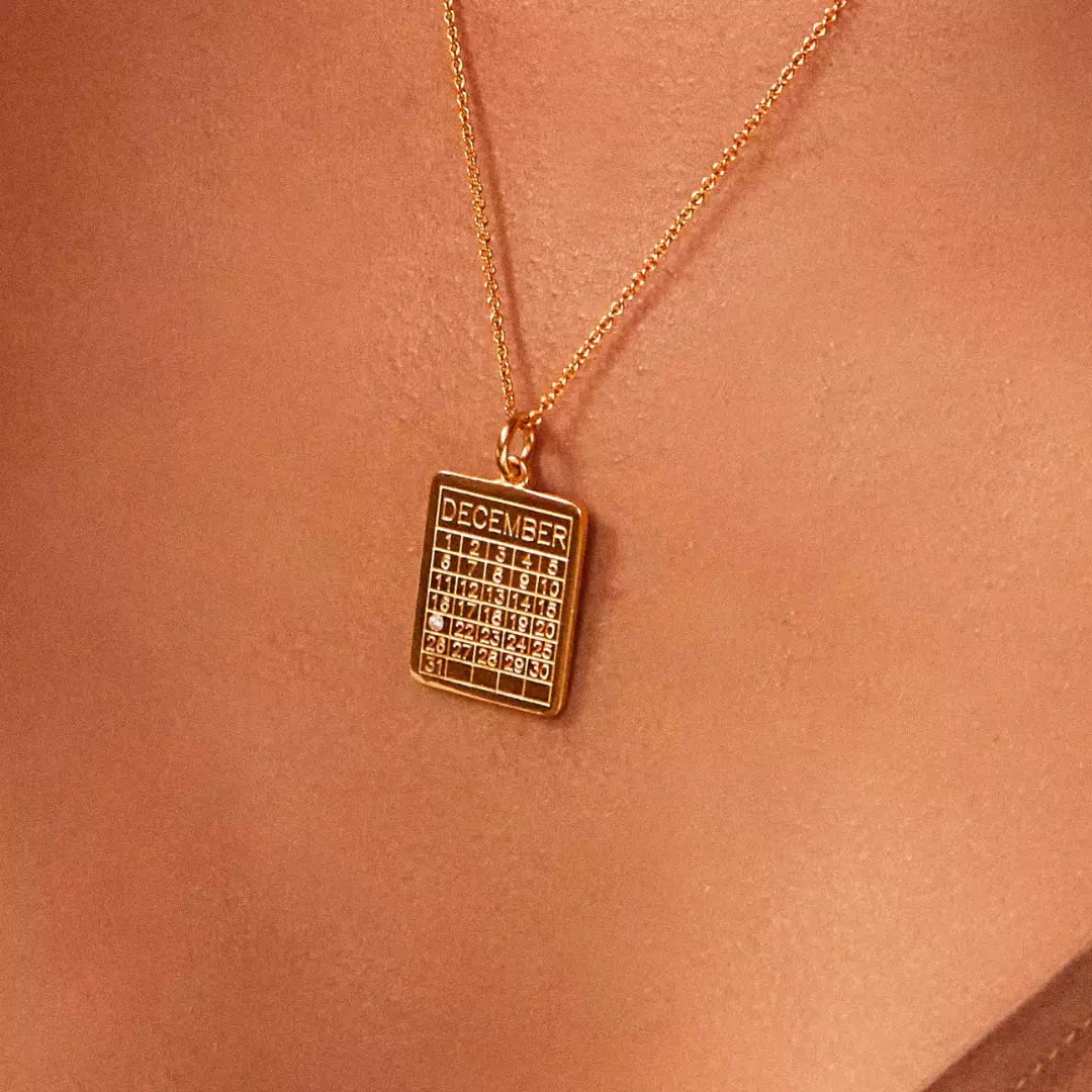 Gold Special Date Calendar Necklace - Image 8