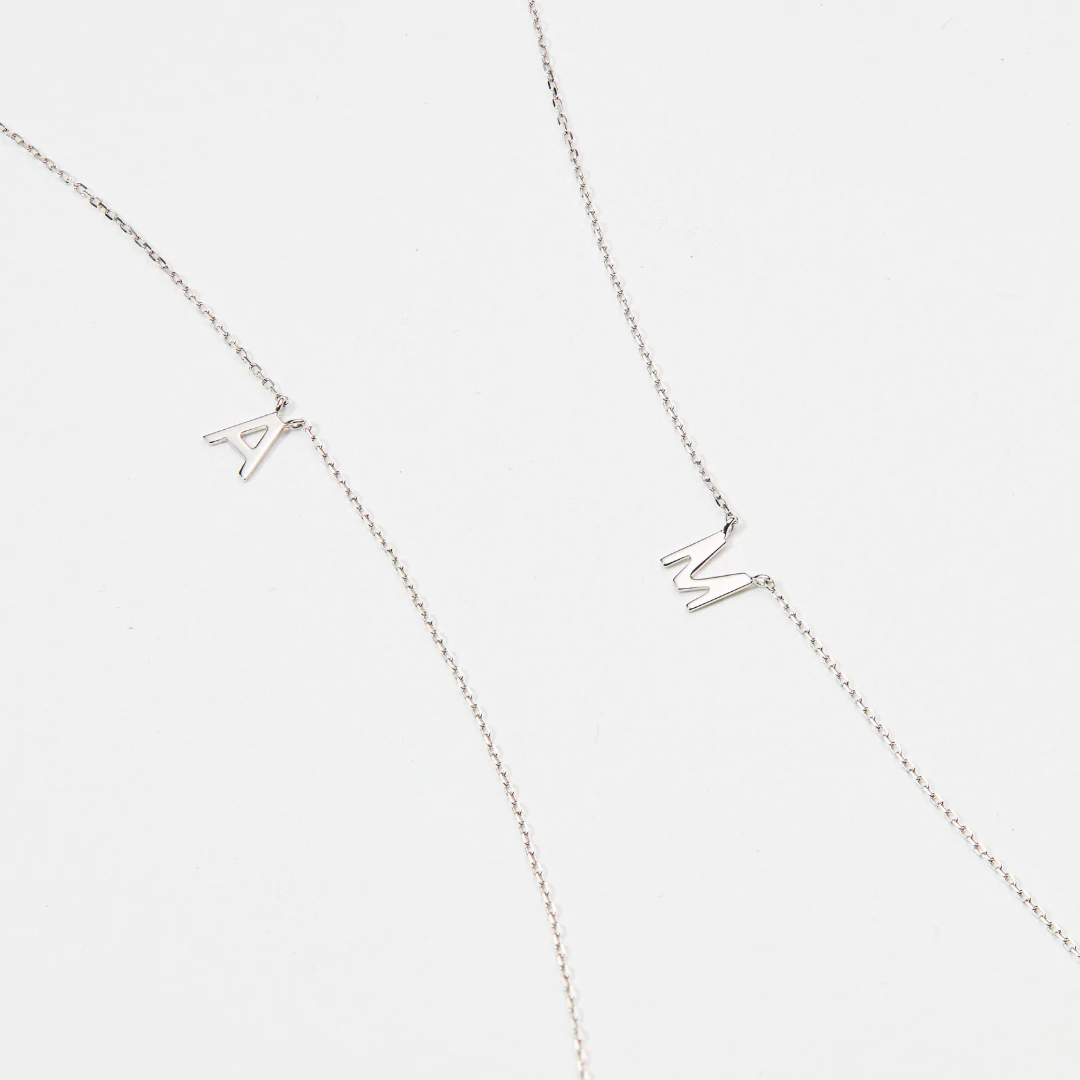 Solid Gold Miniature Initial Letter Necklace - Image 8