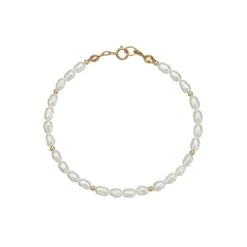 Gold Beaded Seed Pearl Bracelet