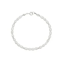 Silver Beaded Seed Pearl Bracelet