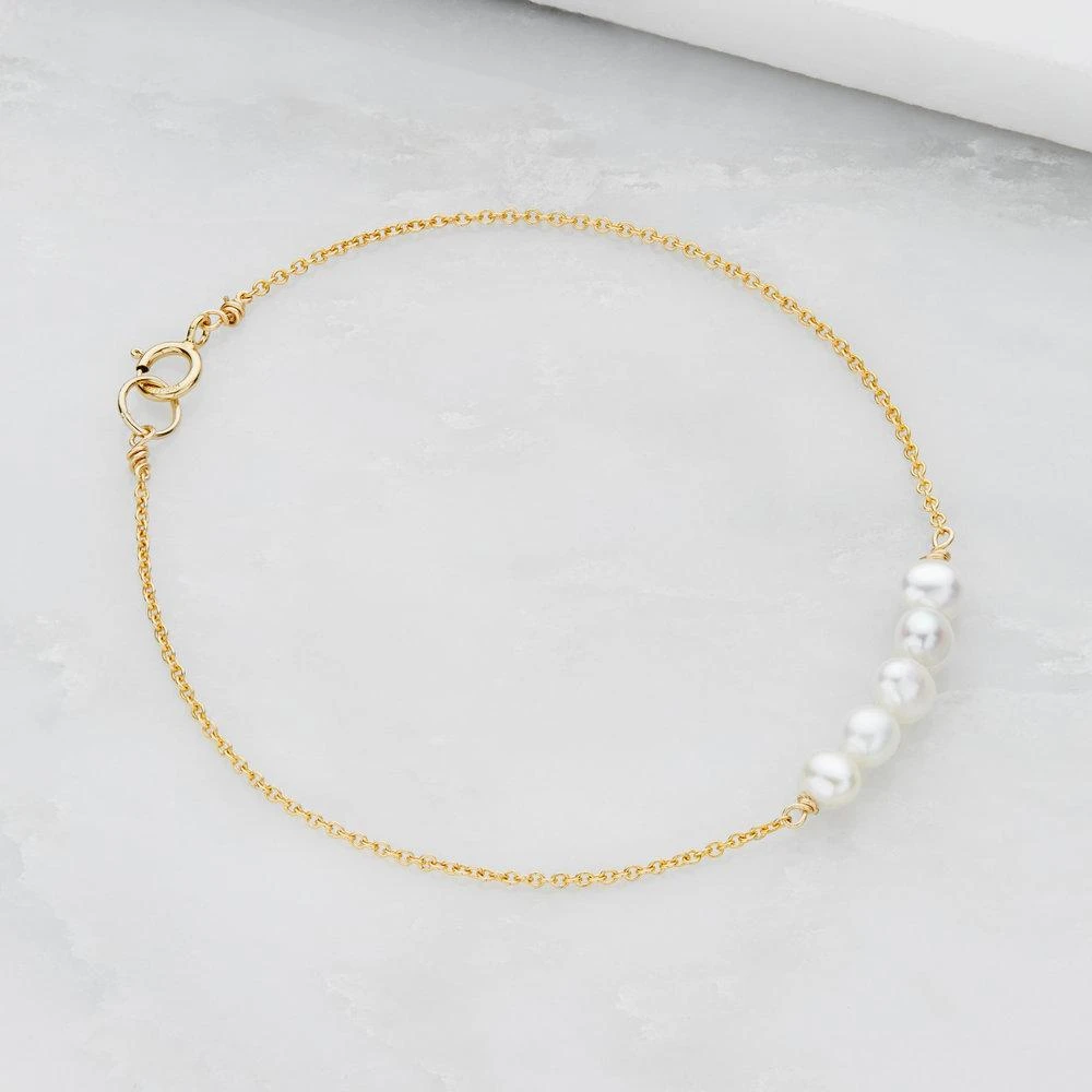 White Gold Cluster Pearl Bracelet - Image 5