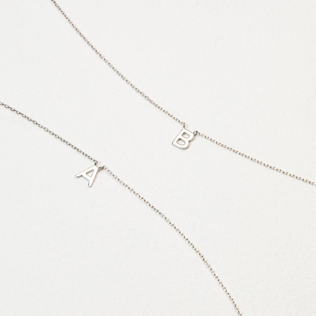 Solid Gold Miniature Initial Letter Necklace - Image 9