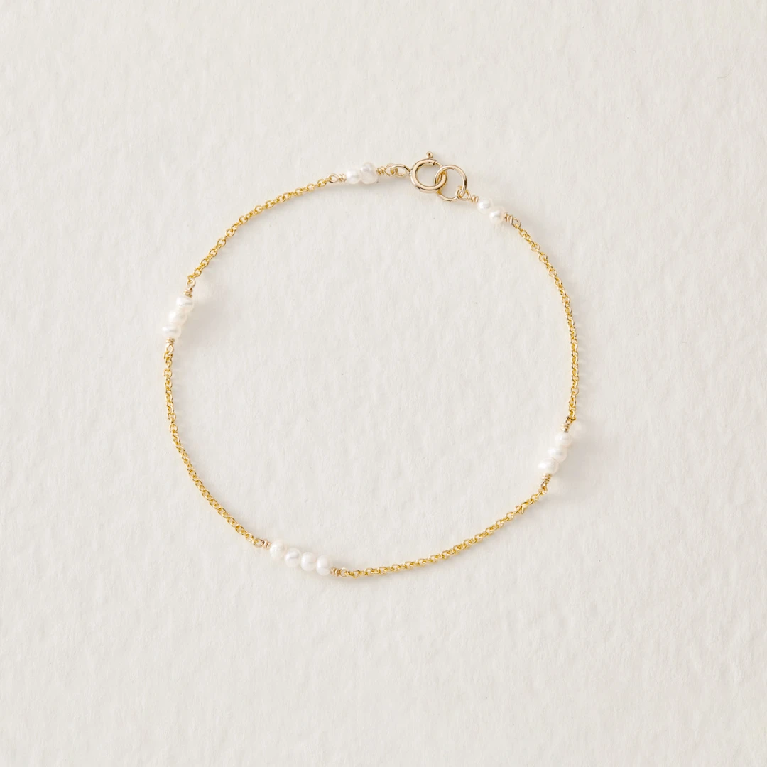 Gold Mini Pearl Bracelet - Image 3