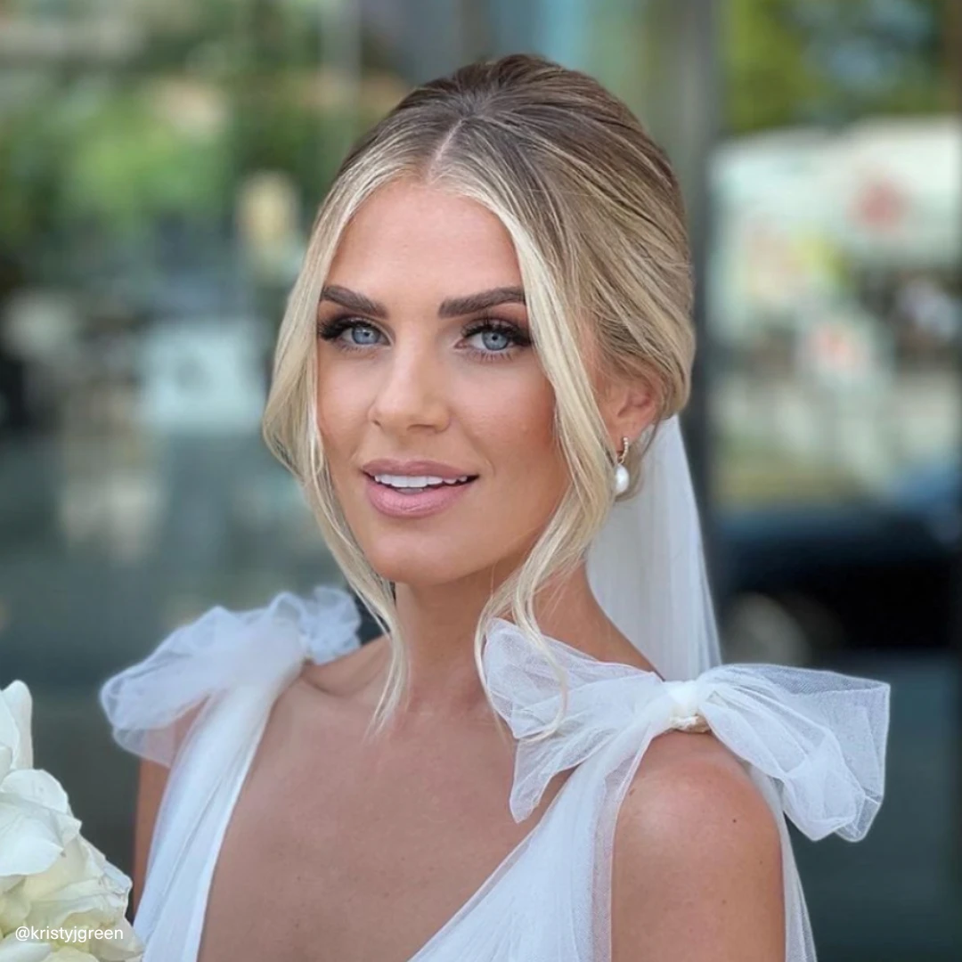 Gold Huggie Pearl Drop Earrings - Image 14