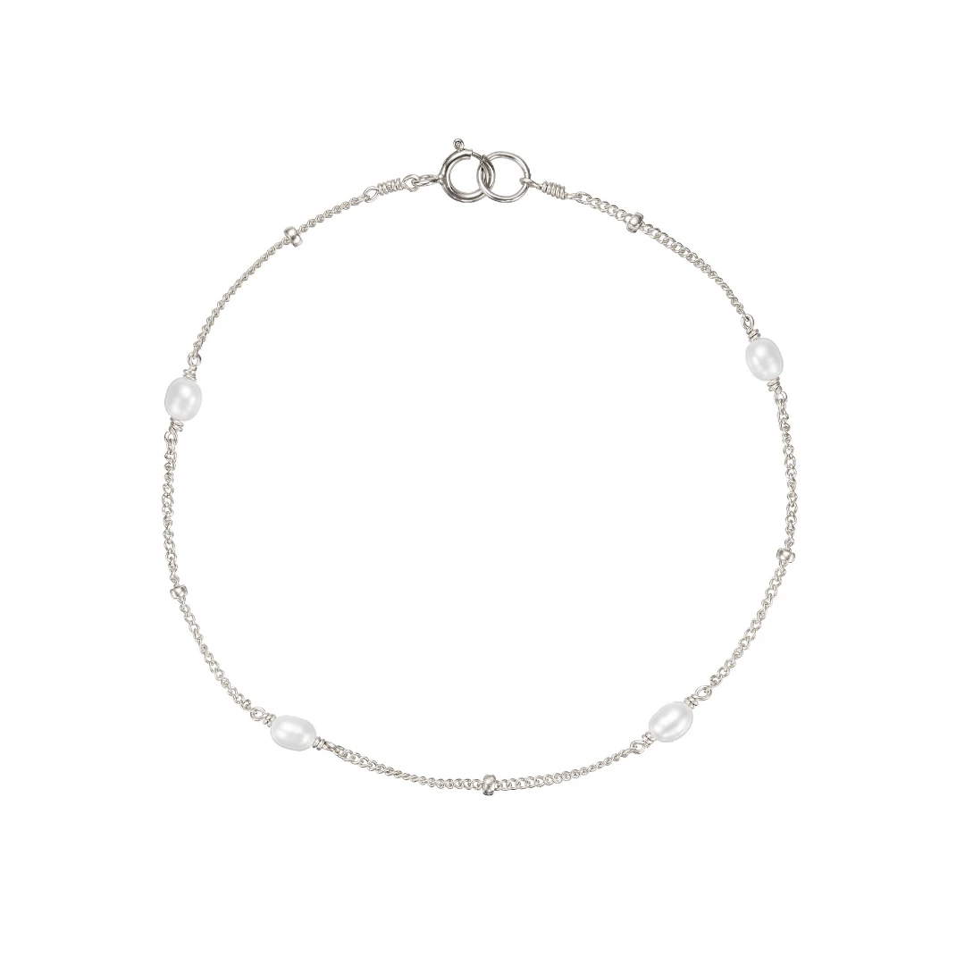 Silver Seed Pearl Satellite Bracelet