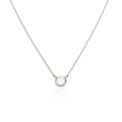 Solid White Gold Floating Diamond Necklace