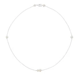 Silver Six Pearl Choker Necklace