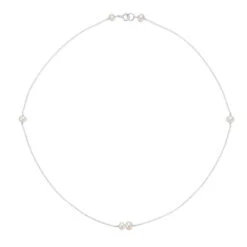 White Gold Six Pearl Choker Necklace