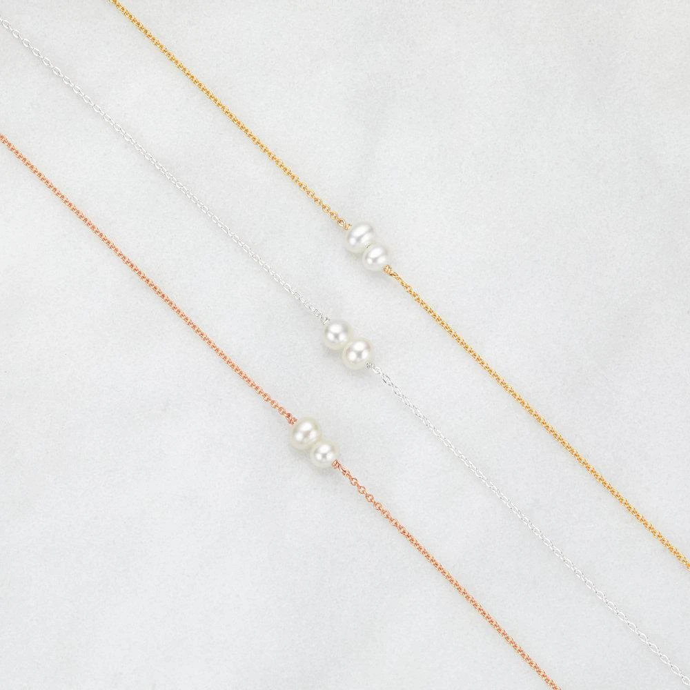 Rose Gold Six Pearl Choker Necklace - Image 4